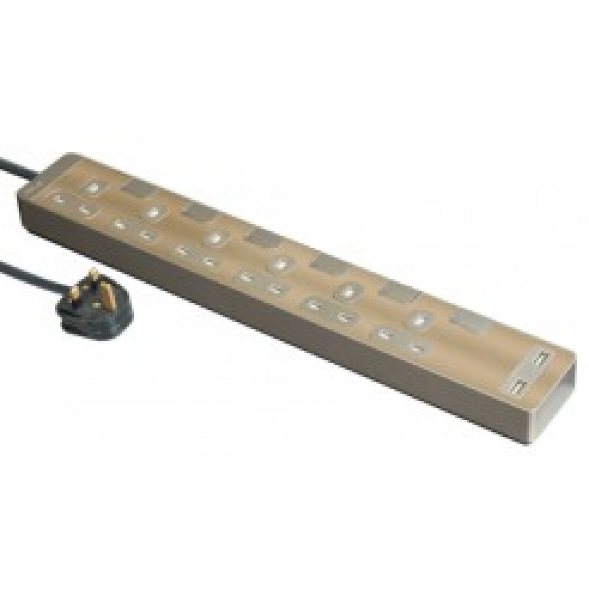 施耐德電氣 AvatarOn Extend 13A六位獨立開關安全插座 (古銅金)